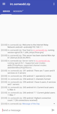 Revolution IRC connected to someodd IRC