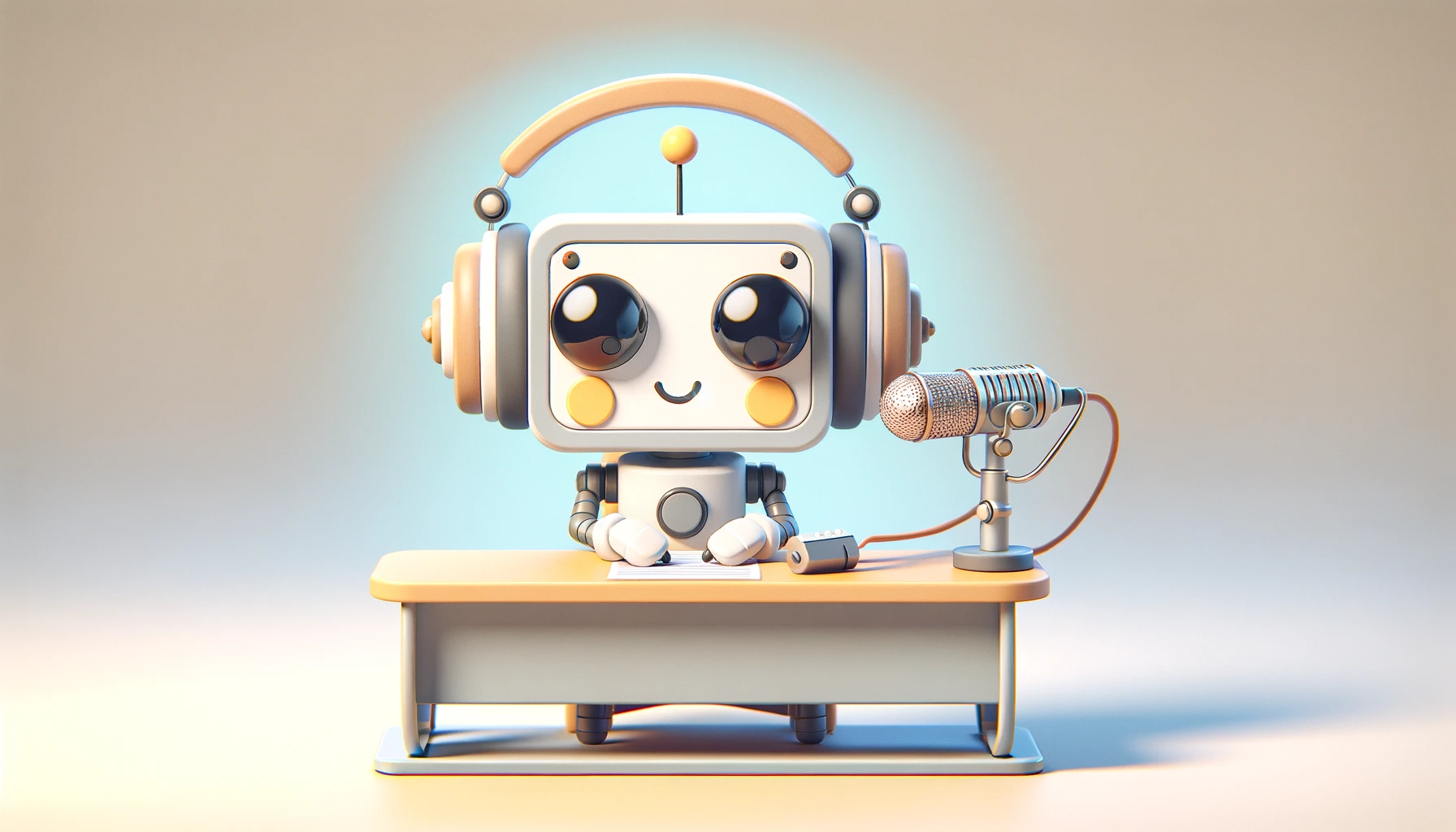 AI-generated image of a robot radio host.